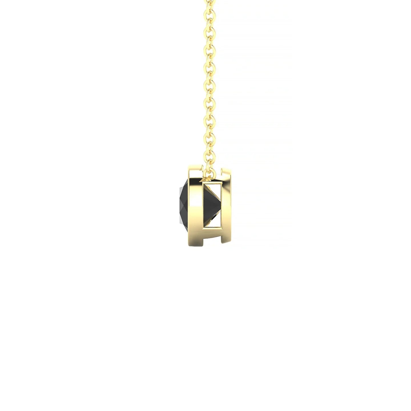 Glow | 18k Yellow Gold 6 mm Round Black Diamond Pendant