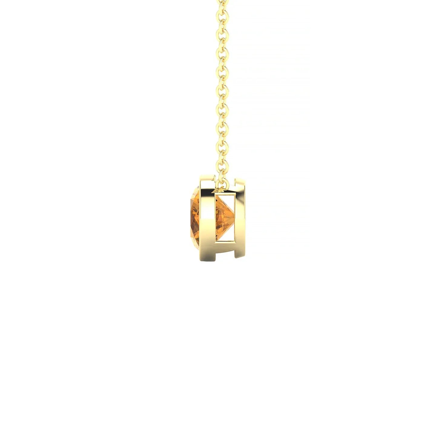 Glow | 18k Yellow Gold 6 mm Round Citrine Pendant