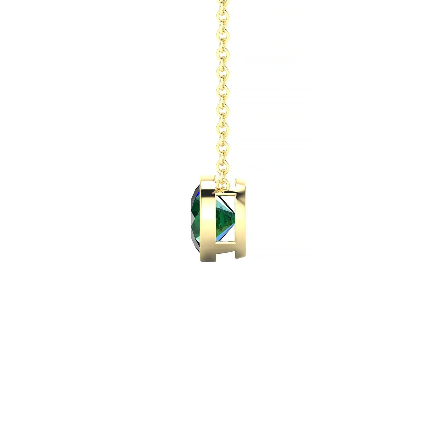 Glow | 18k Yellow Gold 6 mm Round Emerald Pendant