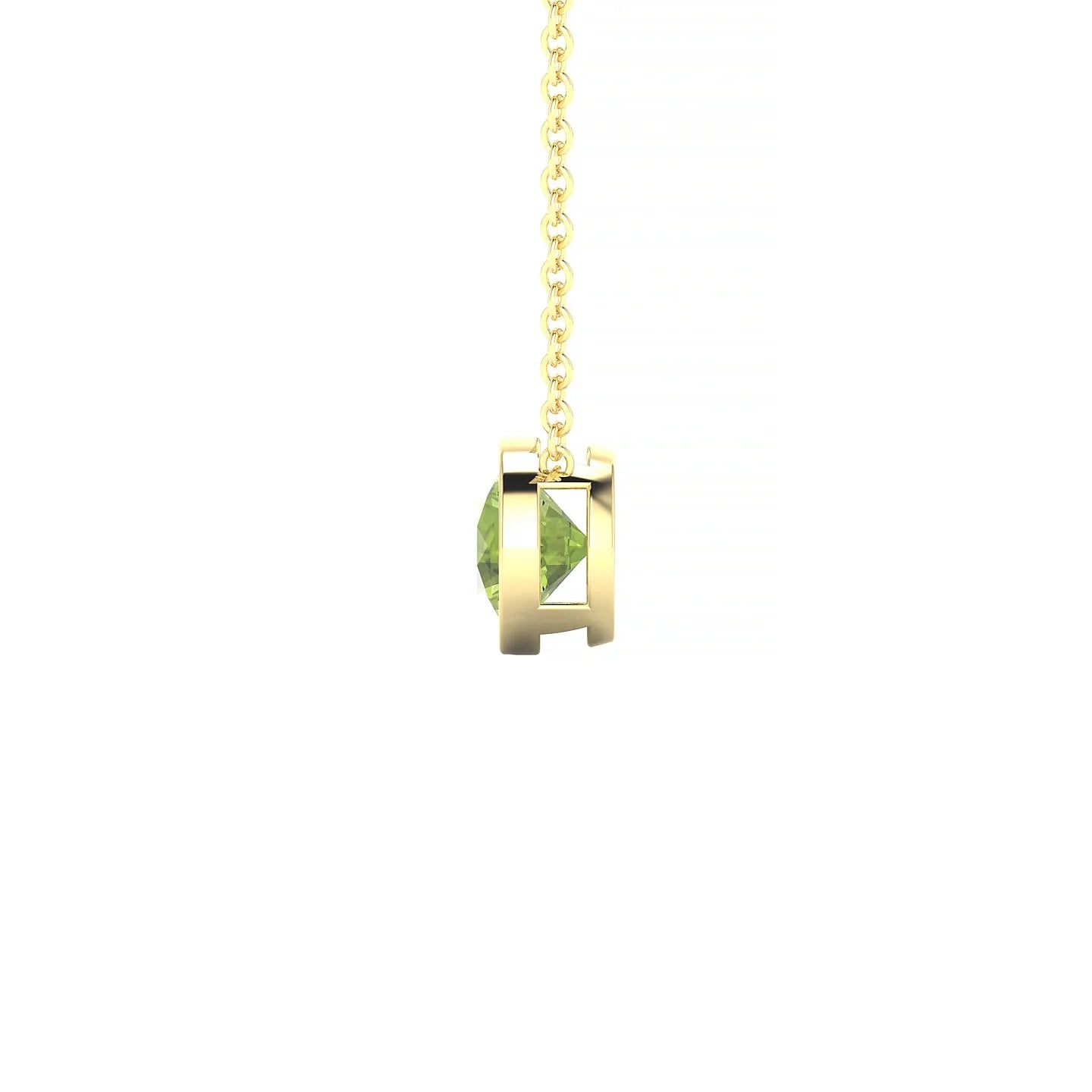 Glow | 18k Yellow Gold 6 mm Round Peridot Pendant