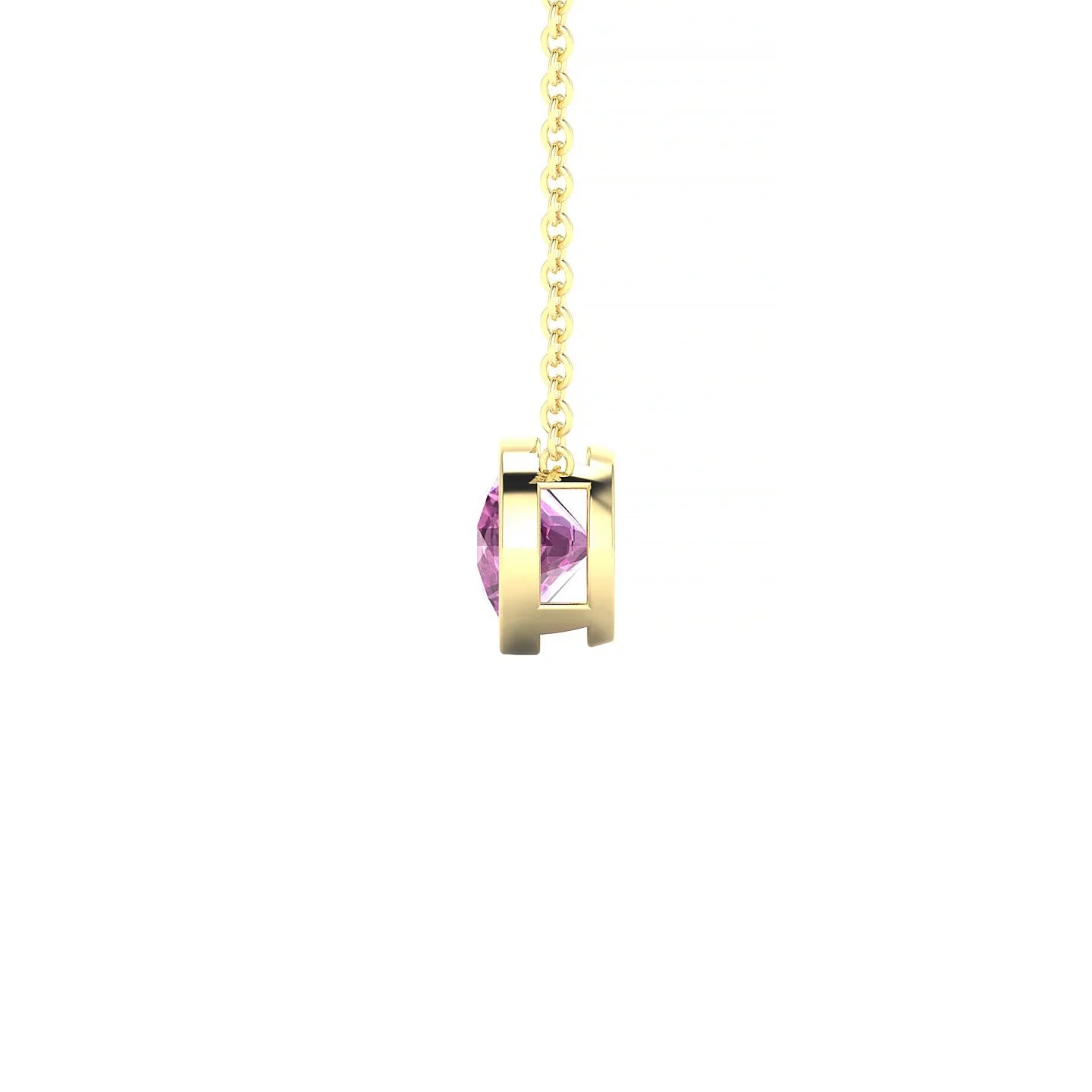 Glow | 18k Yellow Gold 6 mm Round Pink Sapphire Pendant