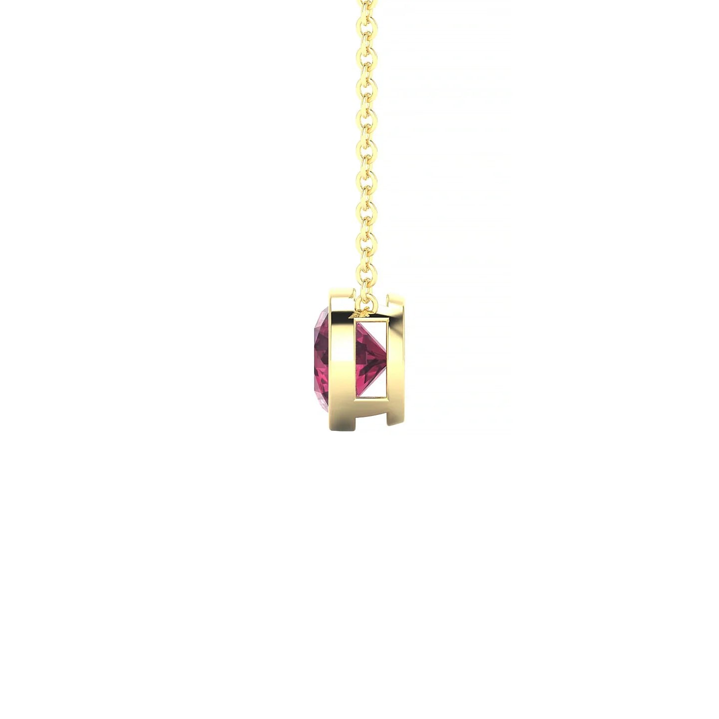 Glow | 18k Yellow Gold 6 mm Round Rhodolite Pendant