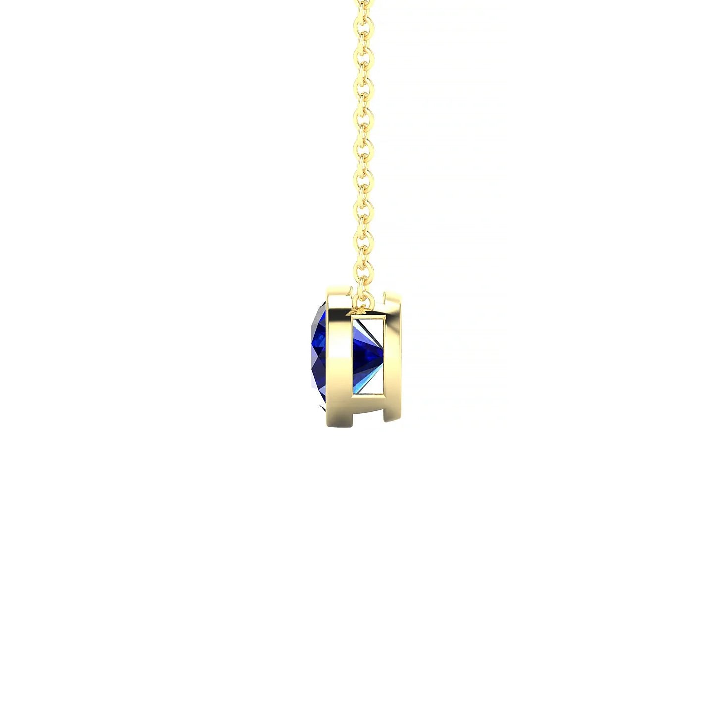 Glow | 18k Yellow Gold 6 mm Round Sapphire Pendant
