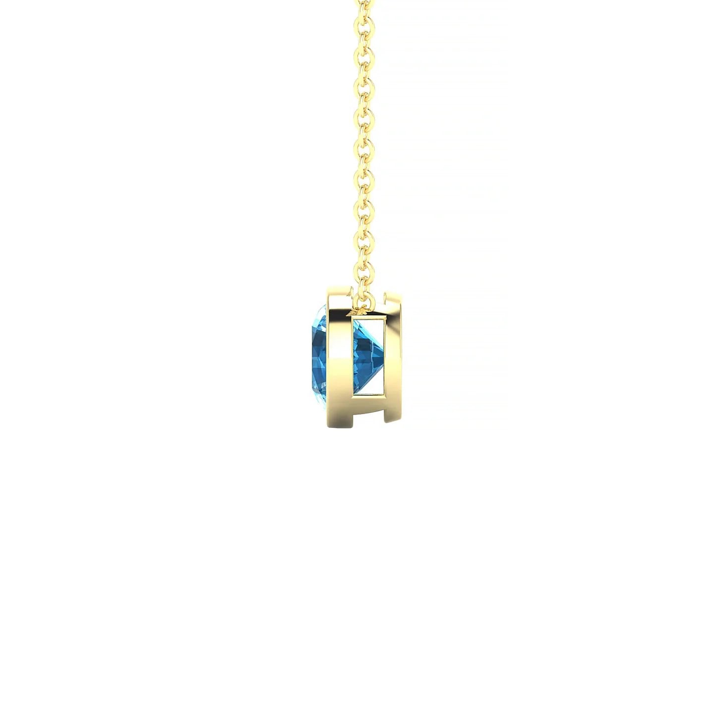 Glow | 18k Yellow Gold 6 mm Round Topaz Pendant