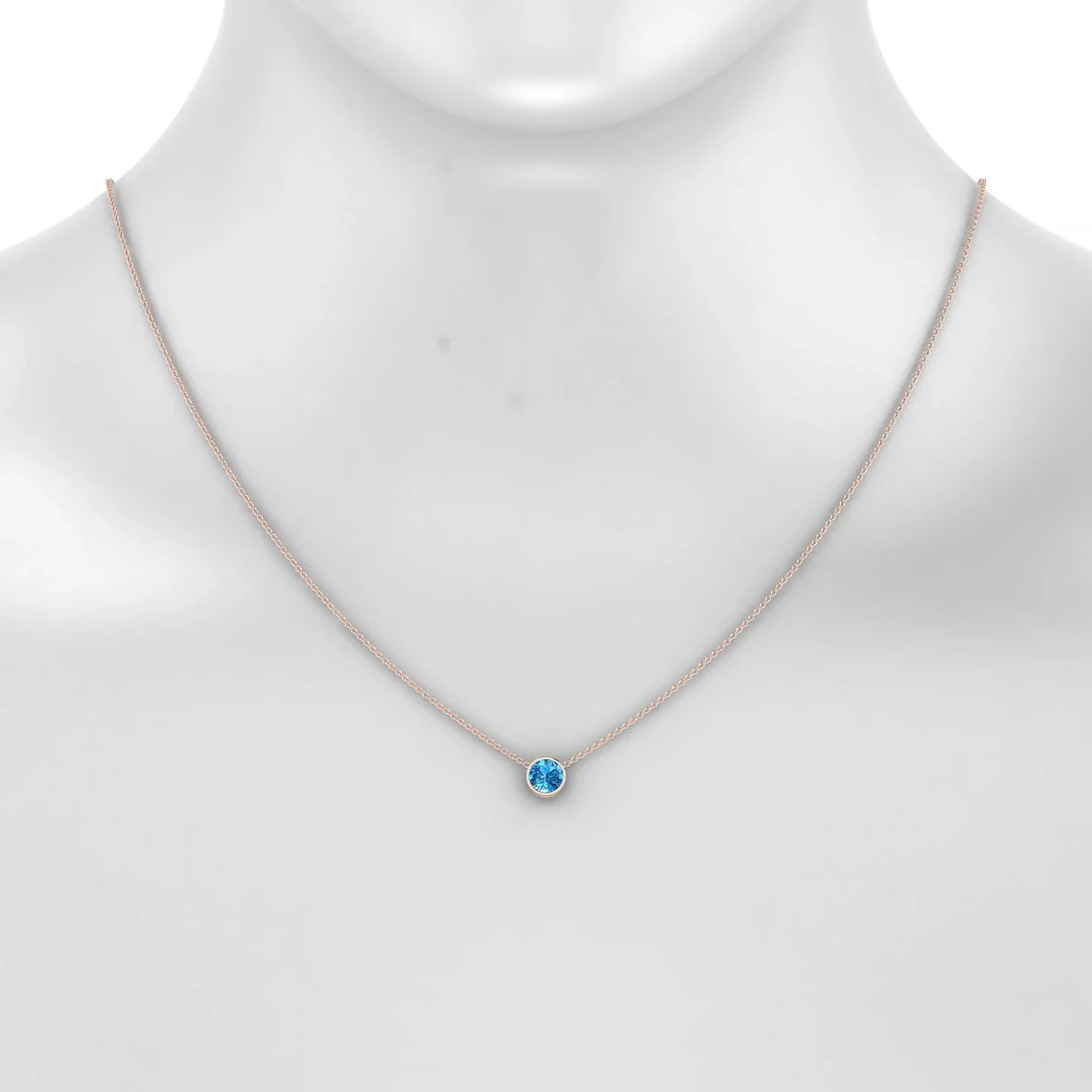 Glow | 18k Rose Gold 6 mm Round Topaz Pendant