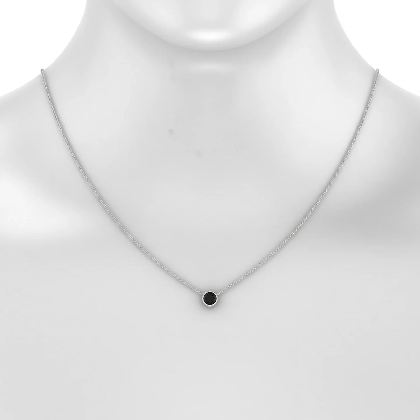 Glow | 18k White Gold 6 mm Round Black Diamond Pendant