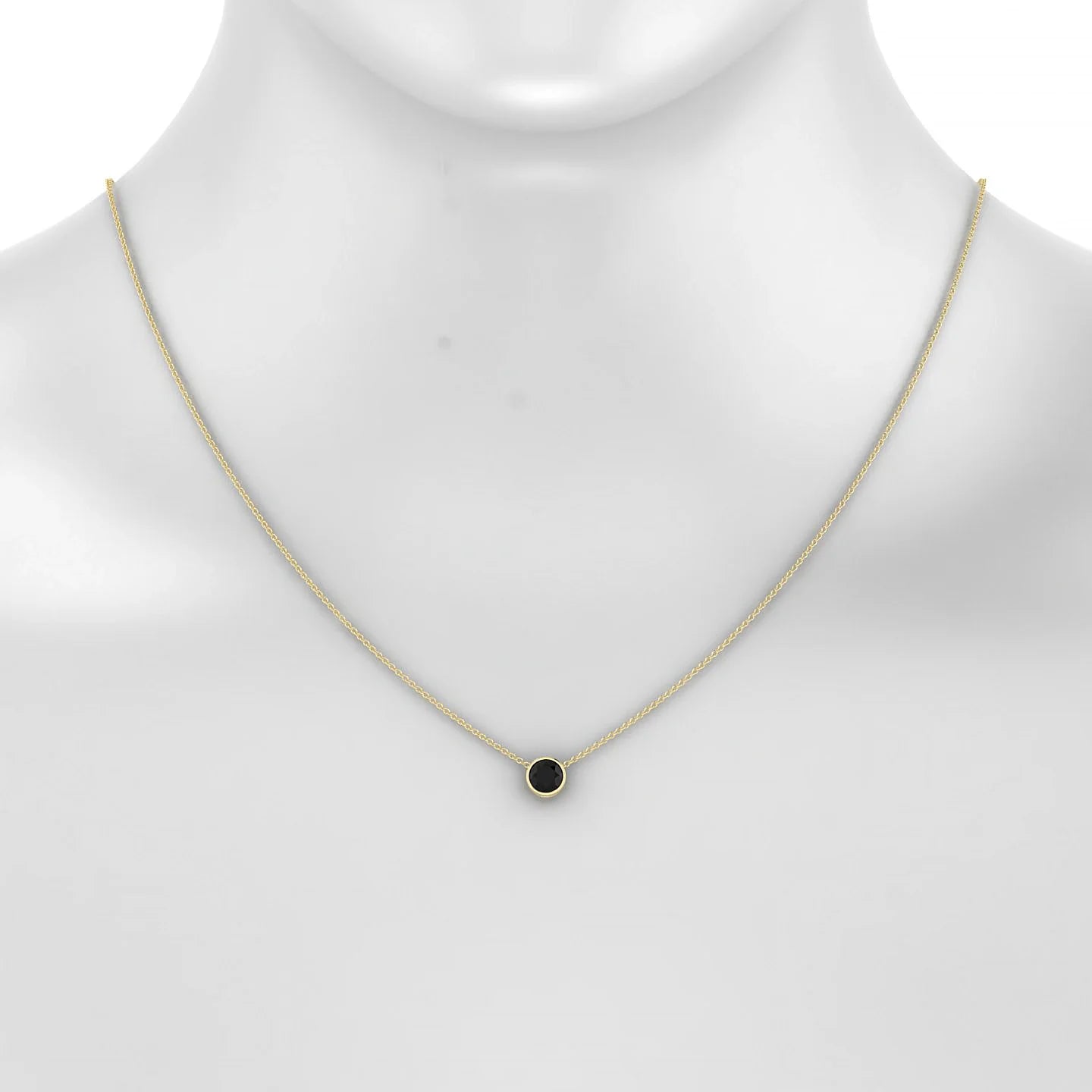 Glow | 18k Yellow Gold 6 mm Round Black Diamond Pendant