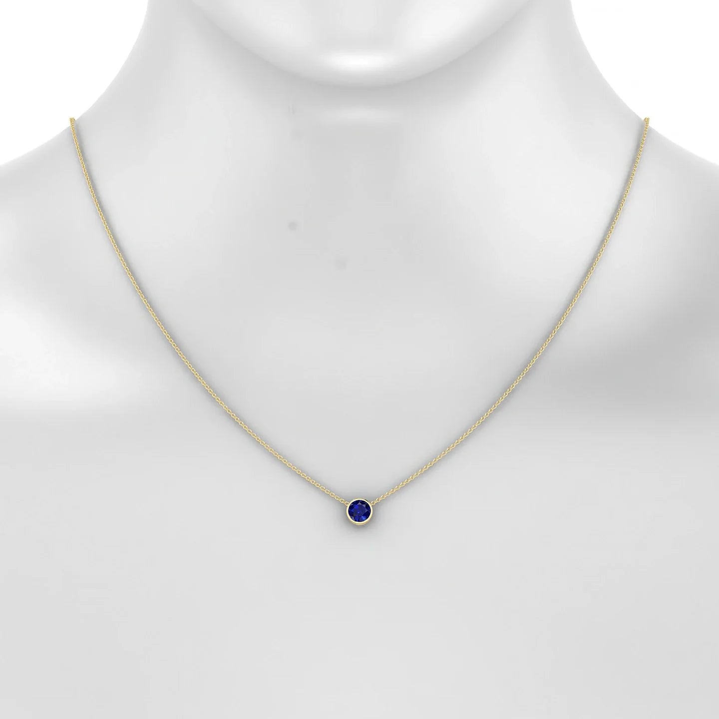 Glow | 18k Yellow Gold 6 mm Round Sapphire Pendant