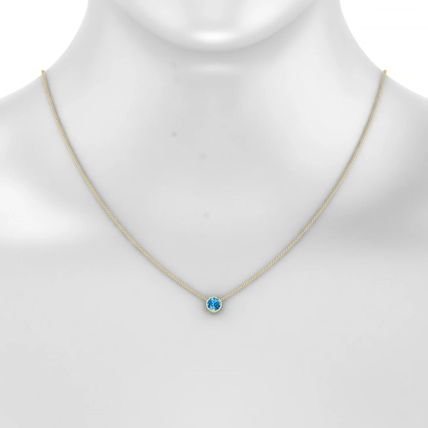Glow | 18k Yellow Gold 6 mm Round Topaz Pendant