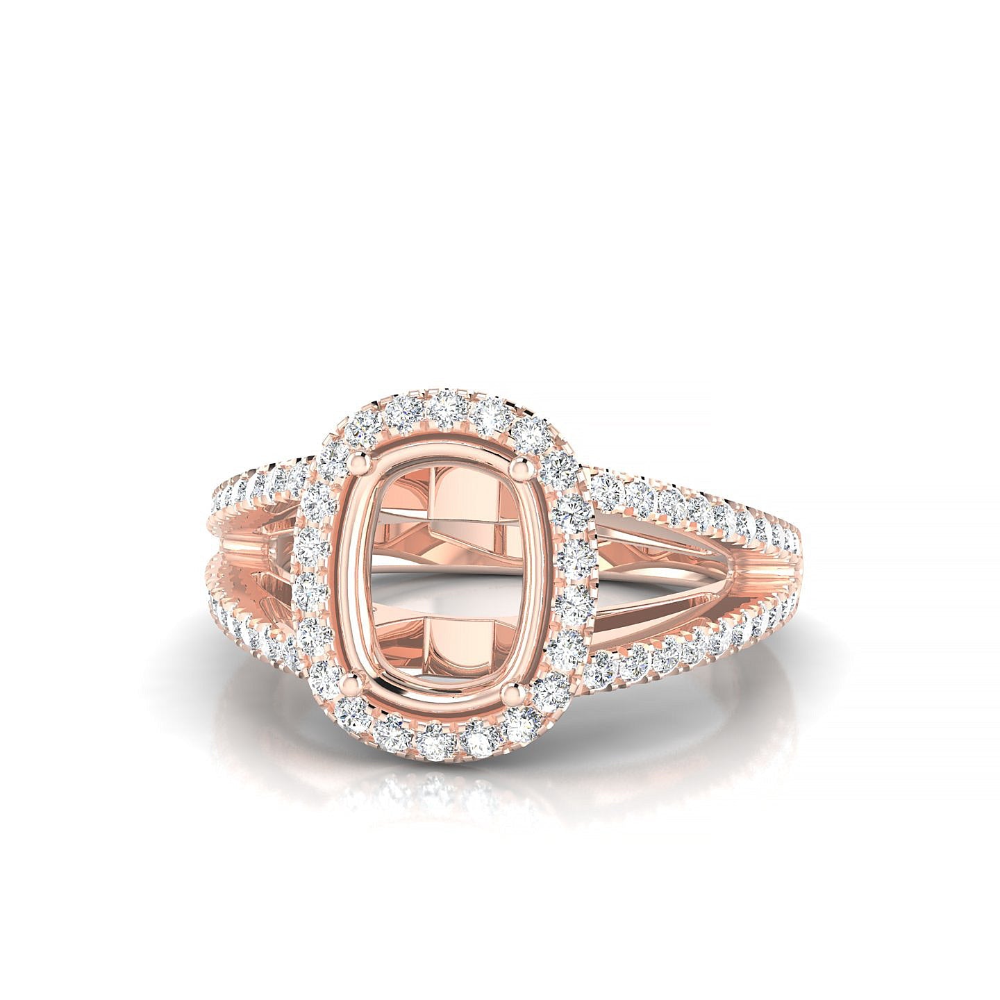 Grace Cushion 2-2.99 ct | 18k Rose Gold Halo Ring