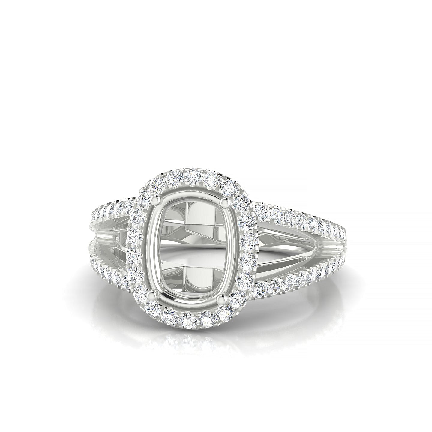 Grace Cushion 2-2.99 ct | 18k White Gold Halo Ring