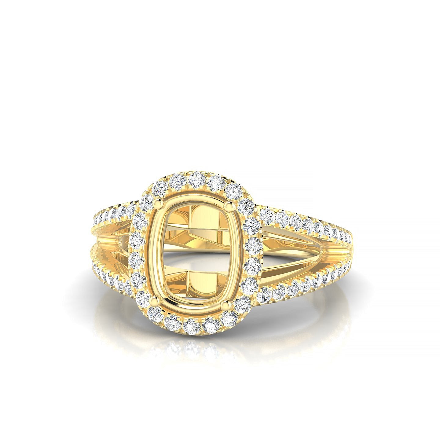 Grace Cushion 2-2.99 ct | 18k Yellow Gold Halo Ring