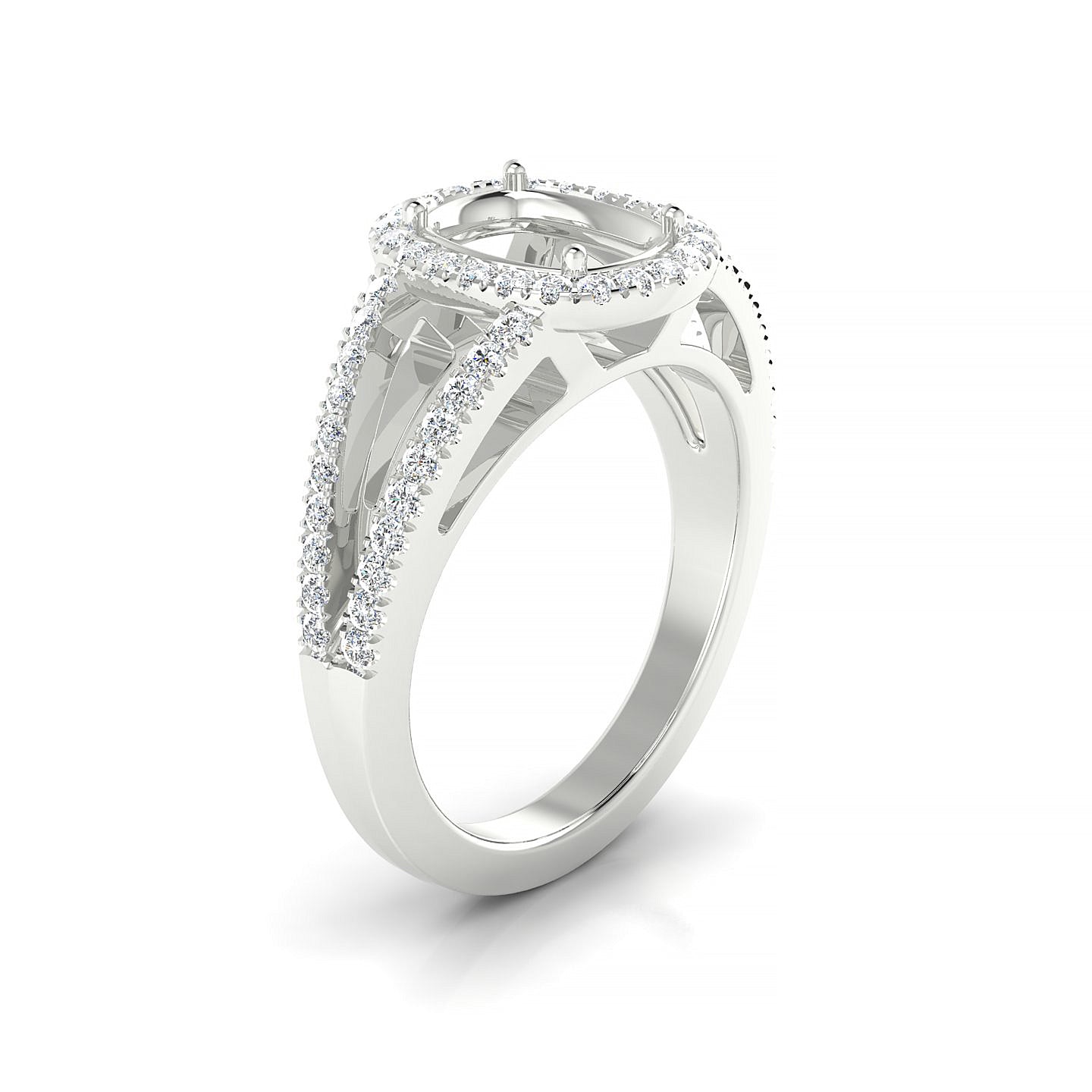 Grace Cushion 2-2.99 ct | 18k White Gold Halo Ring