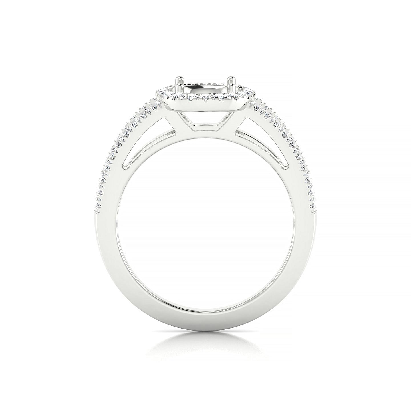 Grace Cushion 2-2.99 ct | 18k White Gold Halo Ring