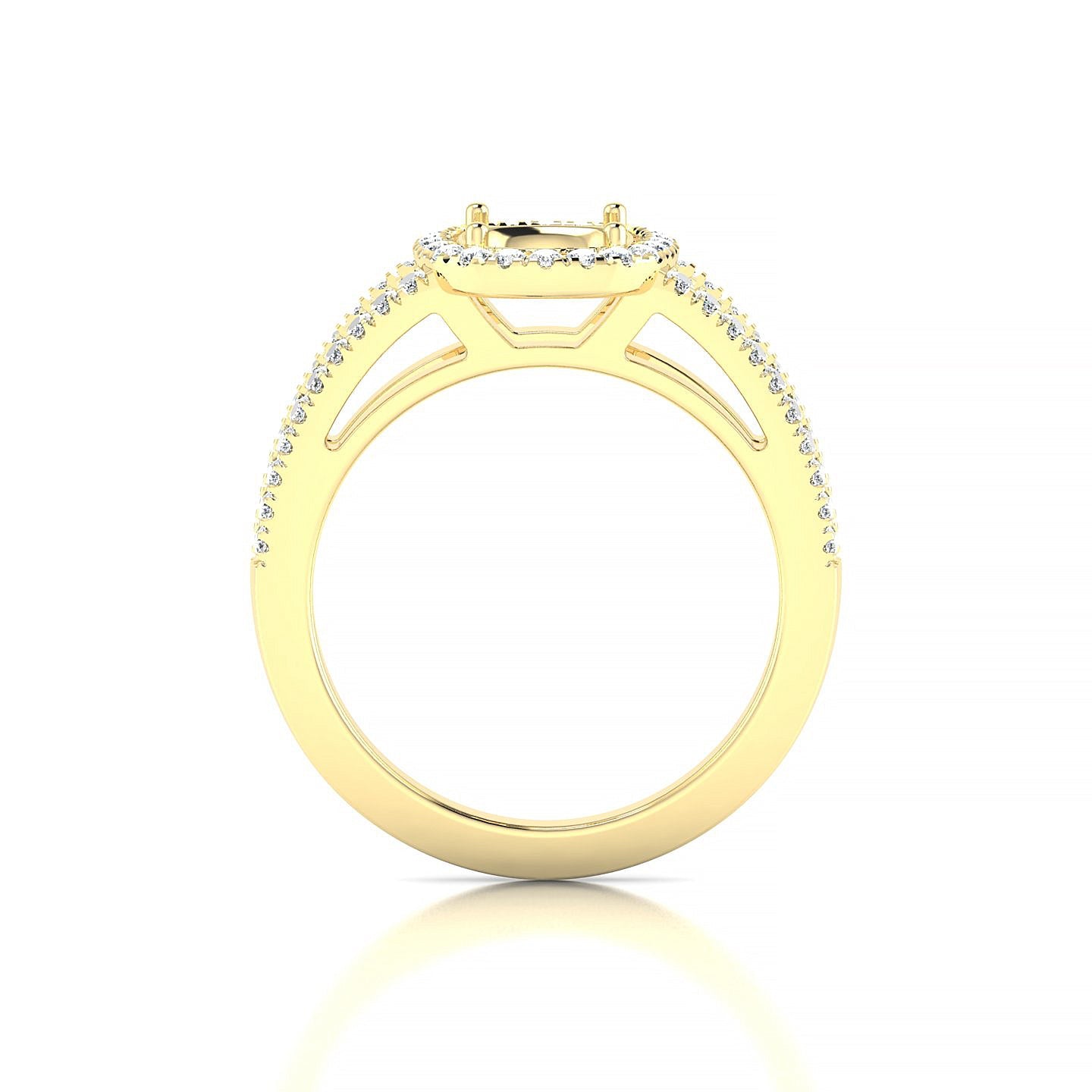Grace Cushion 2-2.99 ct | 18k Yellow Gold Halo Ring