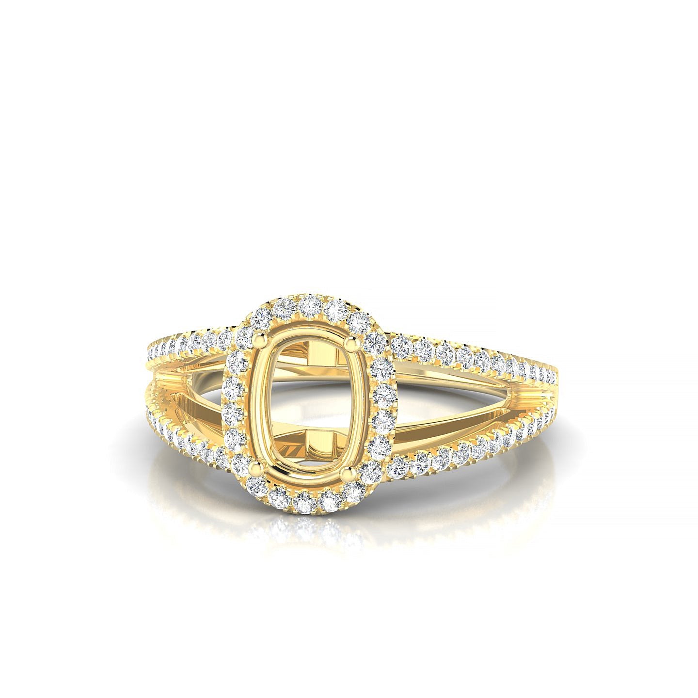Grace Cushion 1-1.99 ct | 18k Yellow Gold Halo Ring