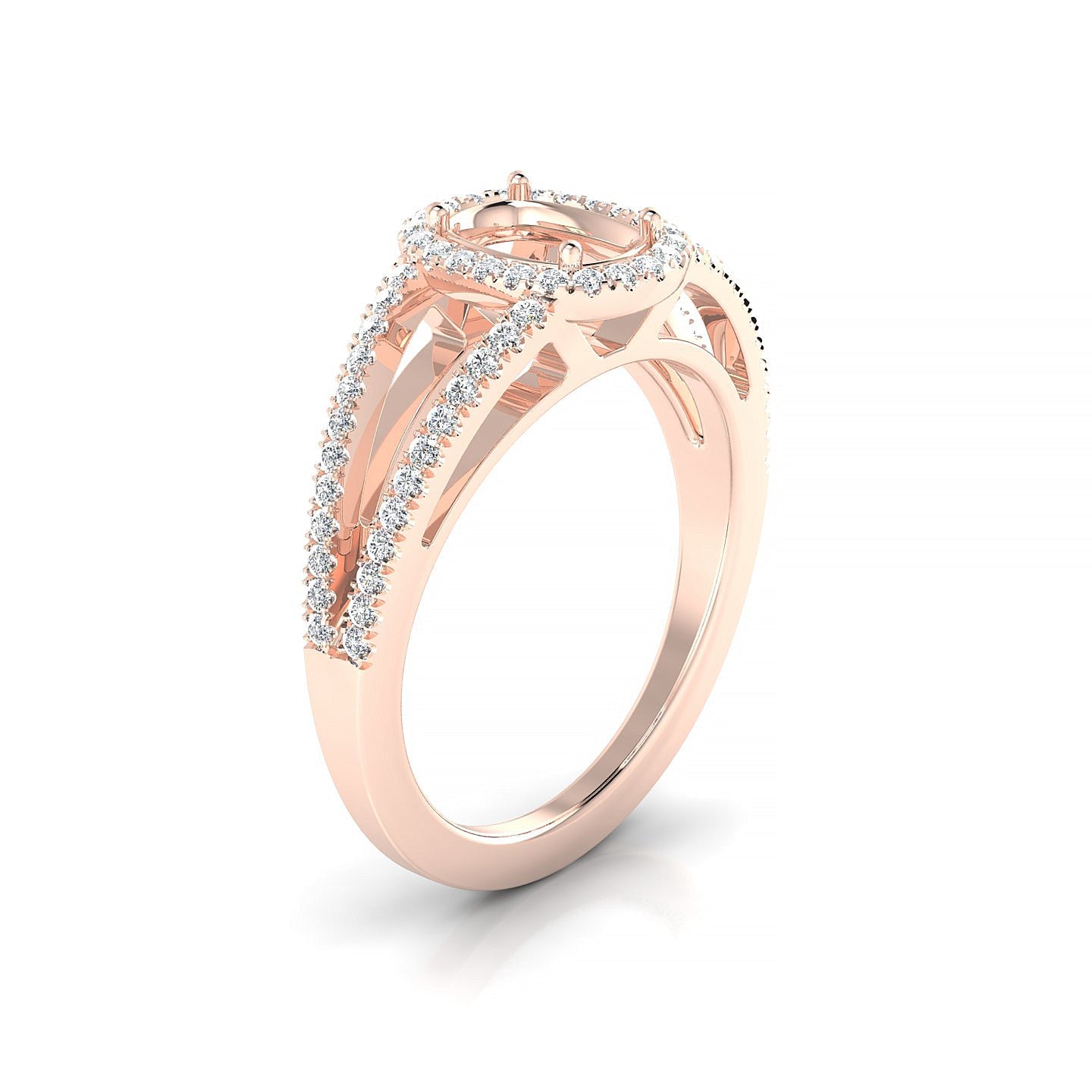 Grace Cushion 1-1.99 ct | 18k Rose Gold Halo Ring
