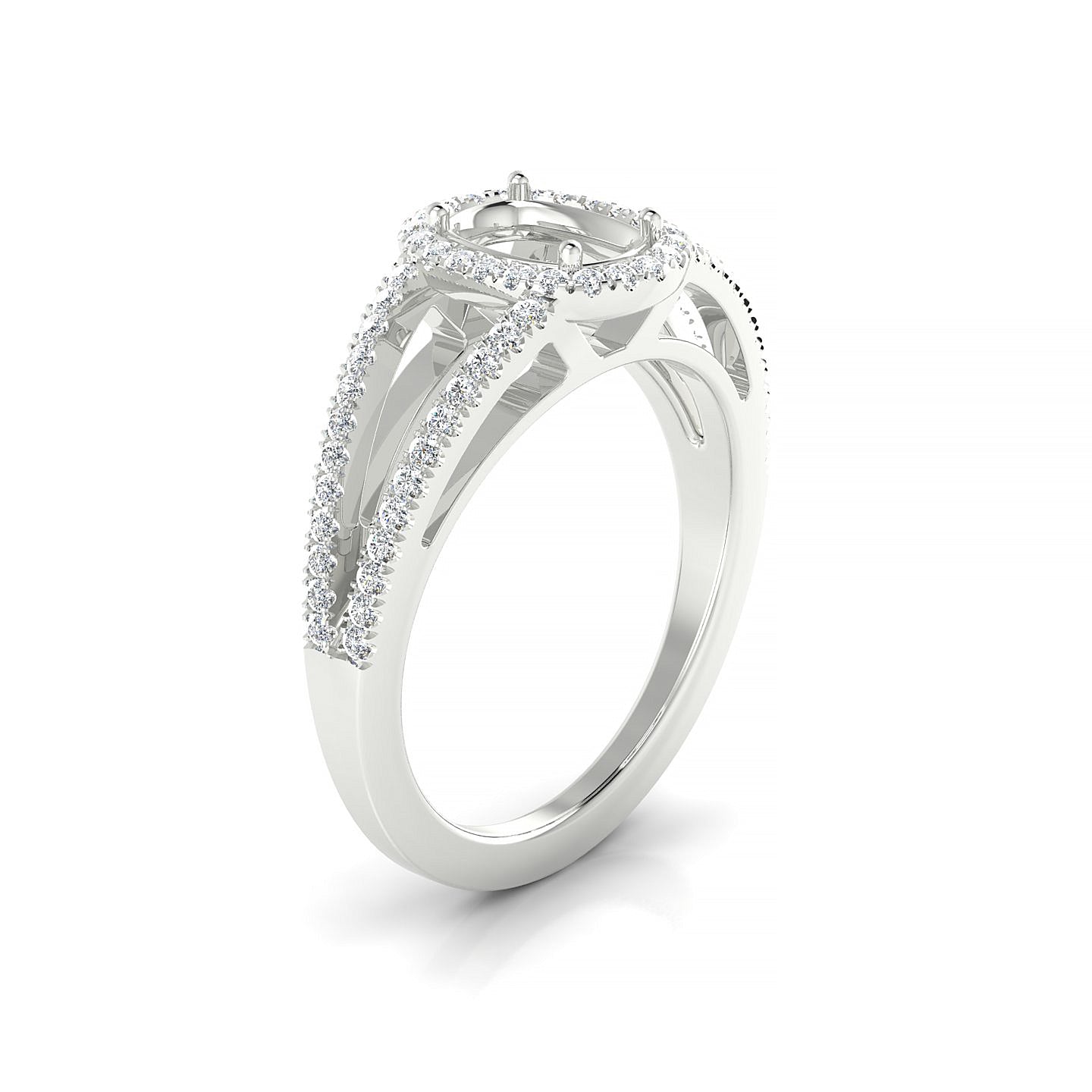 Grace Cushion 1-1.99 ct | 18k White Gold Halo Ring
