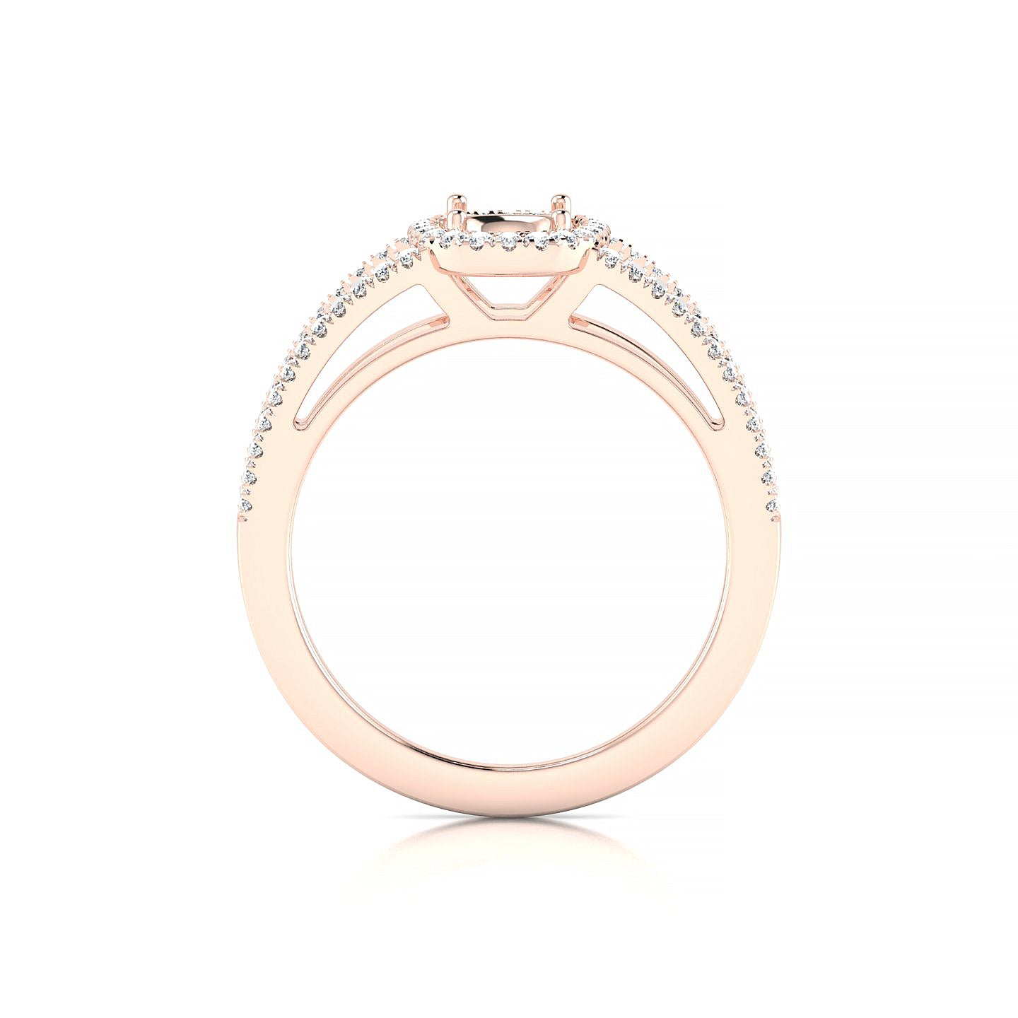 Grace Cushion 1-1.99 ct | 18k Rose Gold Halo Ring