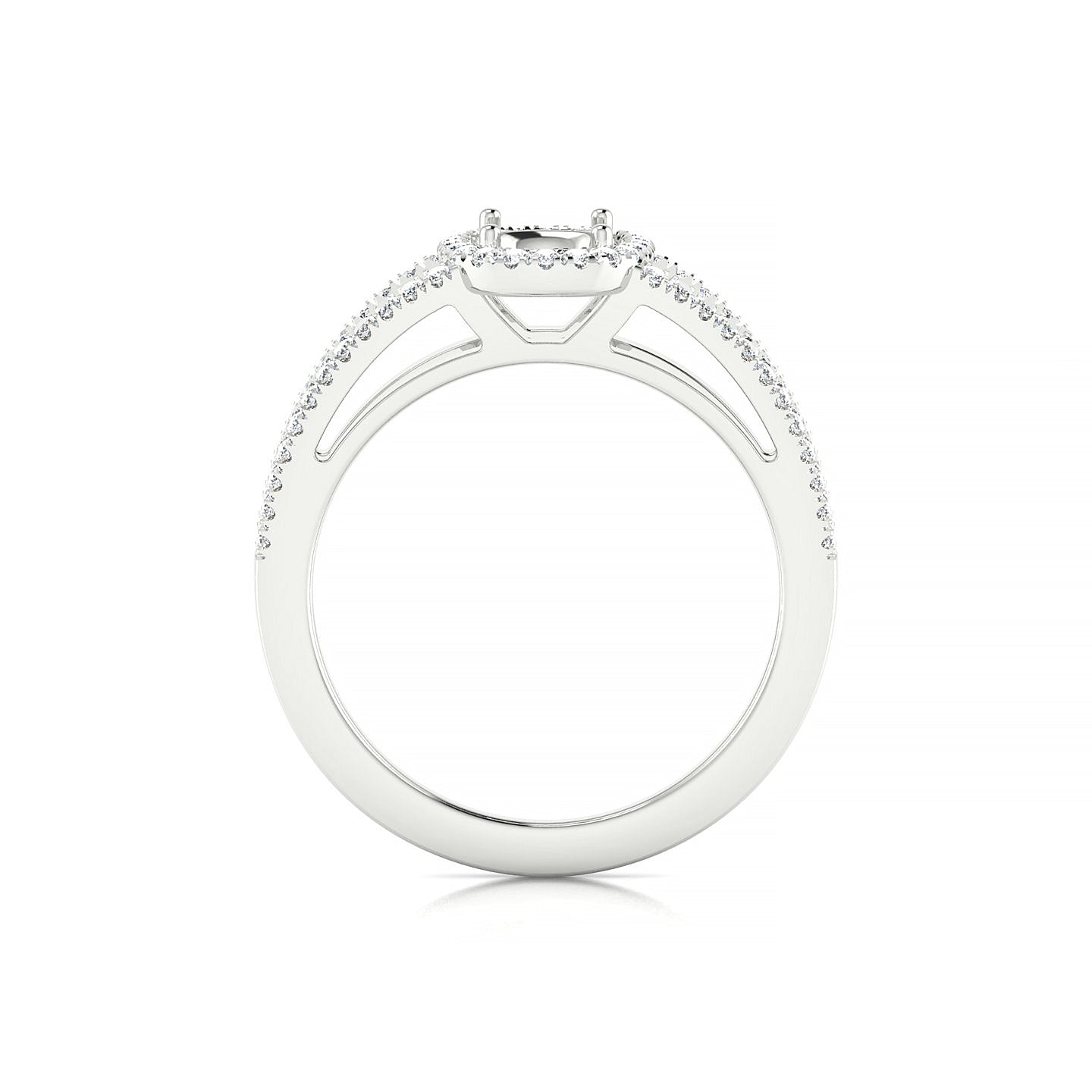 Grace Cushion 1-1.99 ct | 18k White Gold Halo Ring