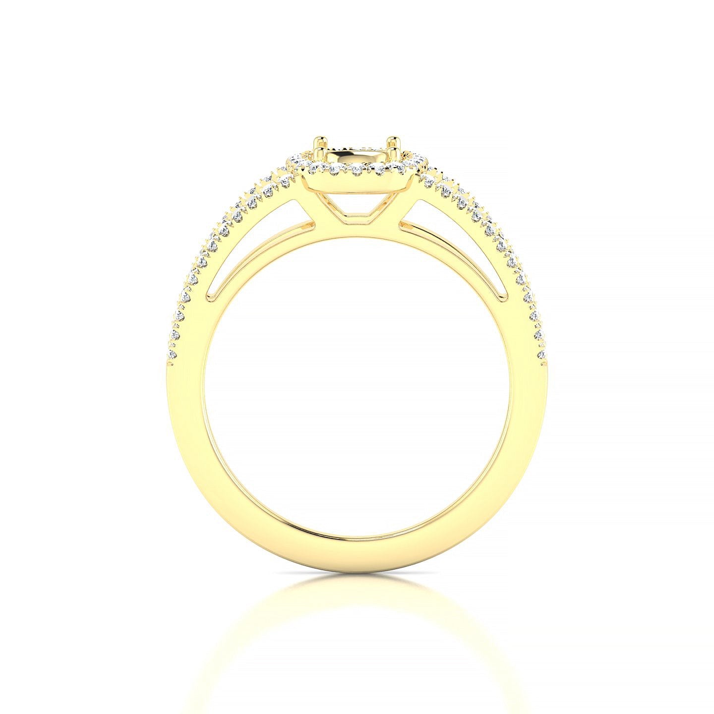 Grace Cushion 1-1.99 ct | 18k Yellow Gold Halo Ring