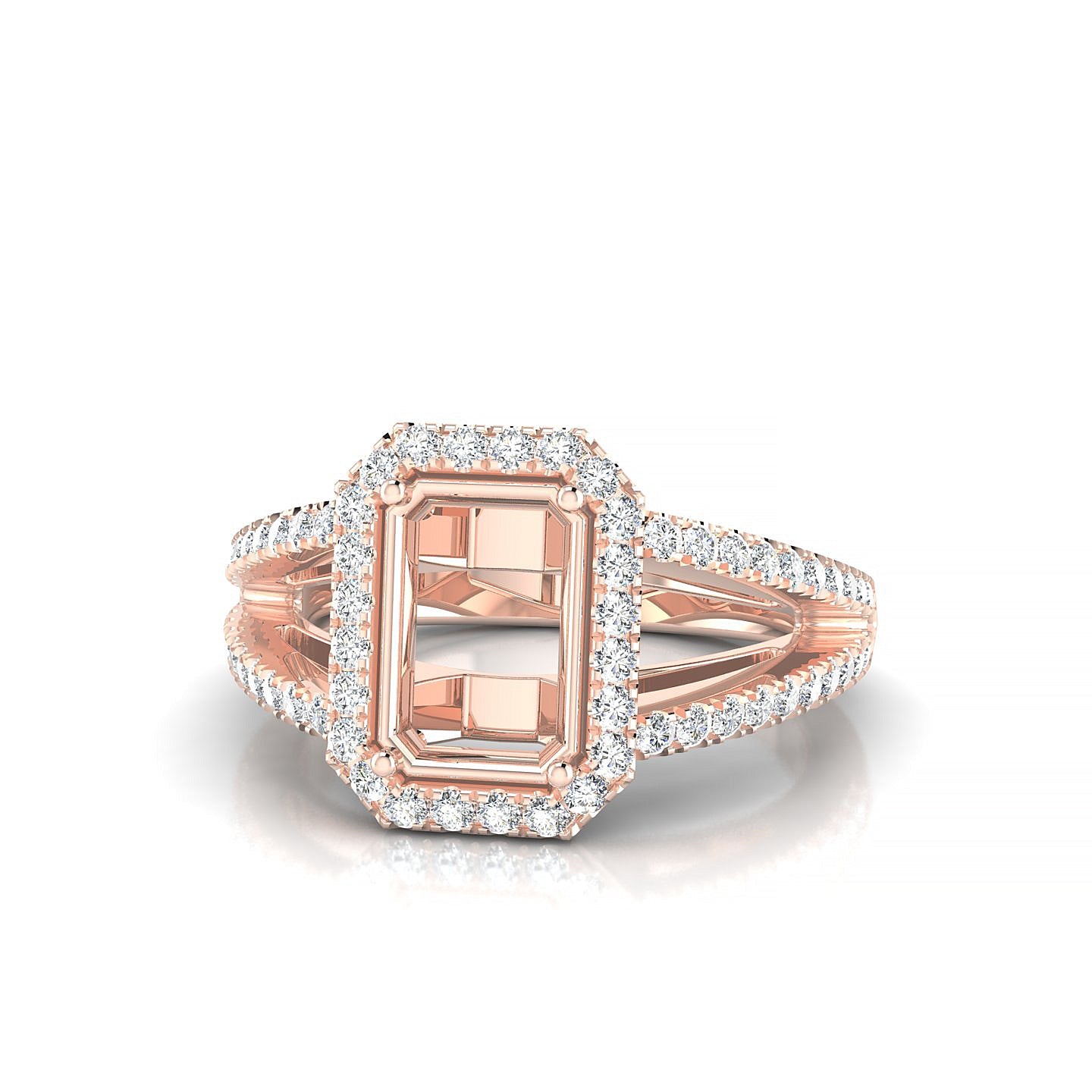 Grace Emerald 2-2.99 ct | 18k Rose Gold Halo Ring