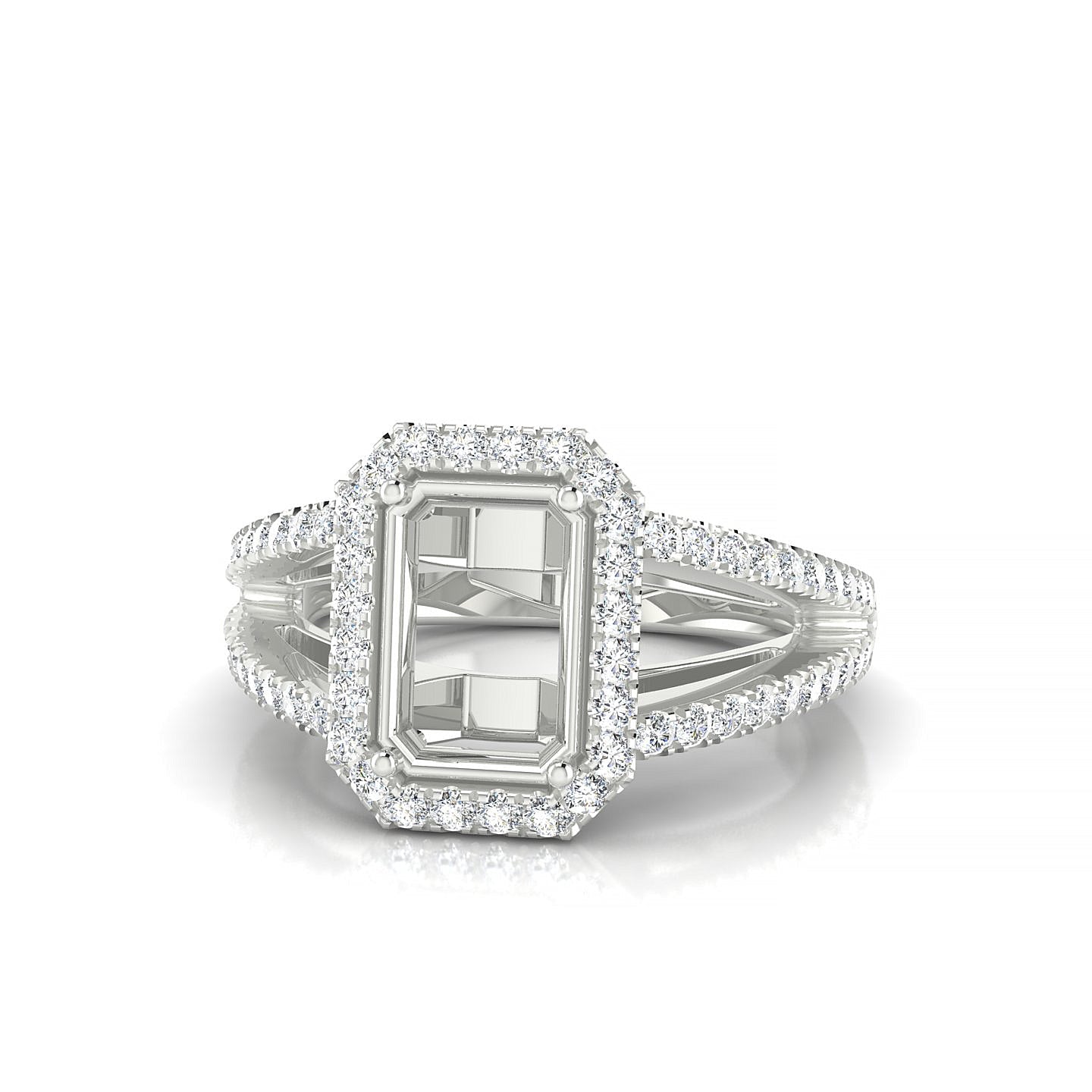 Grace Emerald 2-2.99 ct | 18k White Gold Halo Ring