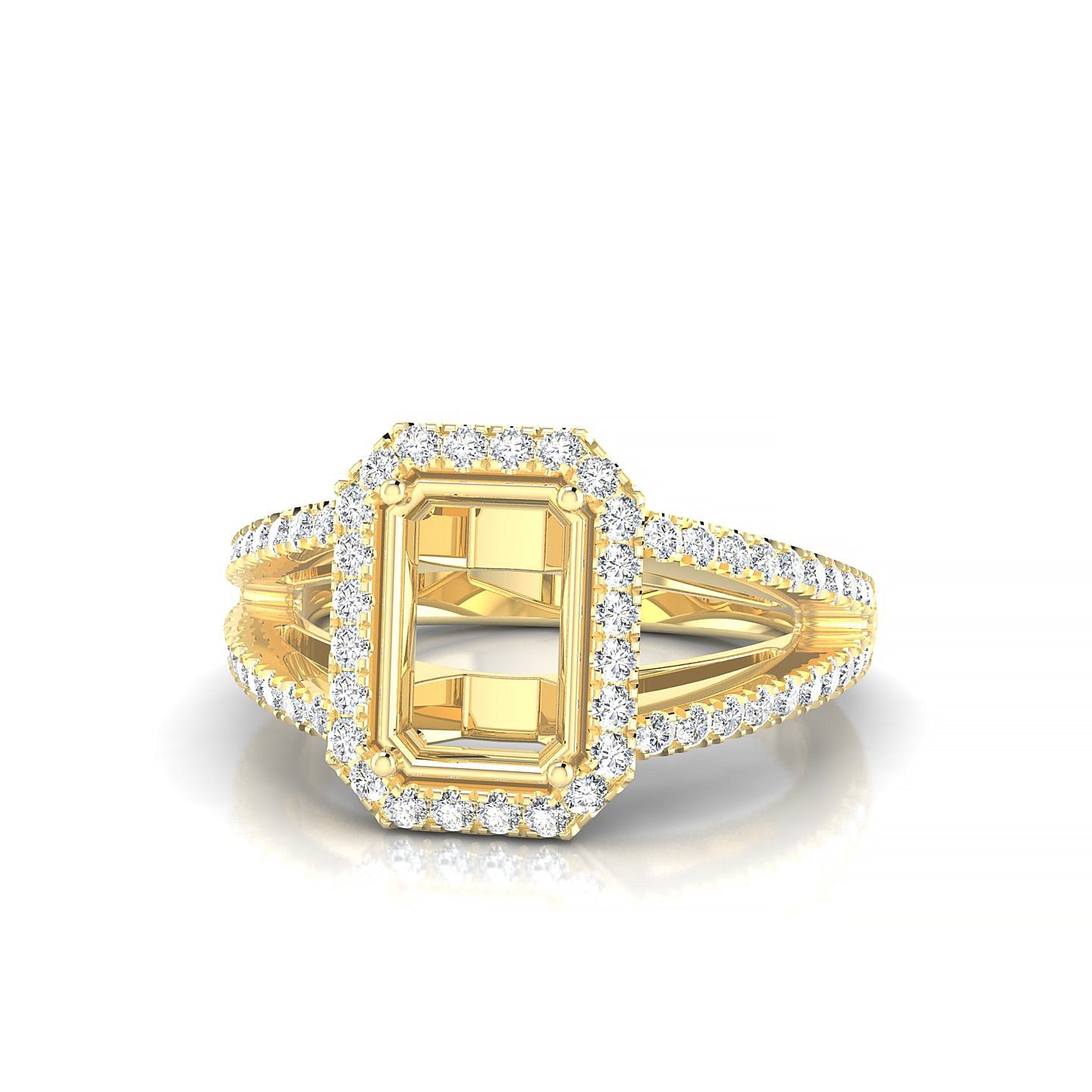 Grace Emerald 2-2.99 ct | 18k Yellow Gold Halo Ring