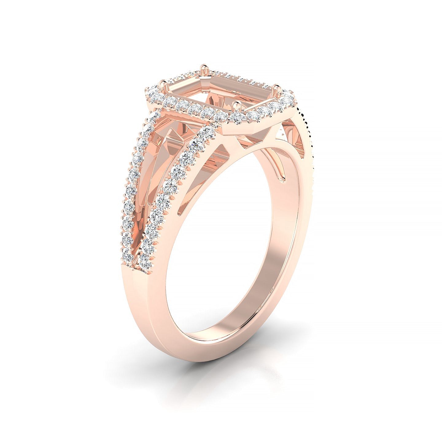 Grace Emerald 2-2.99 ct | 18k Rose Gold Halo Ring