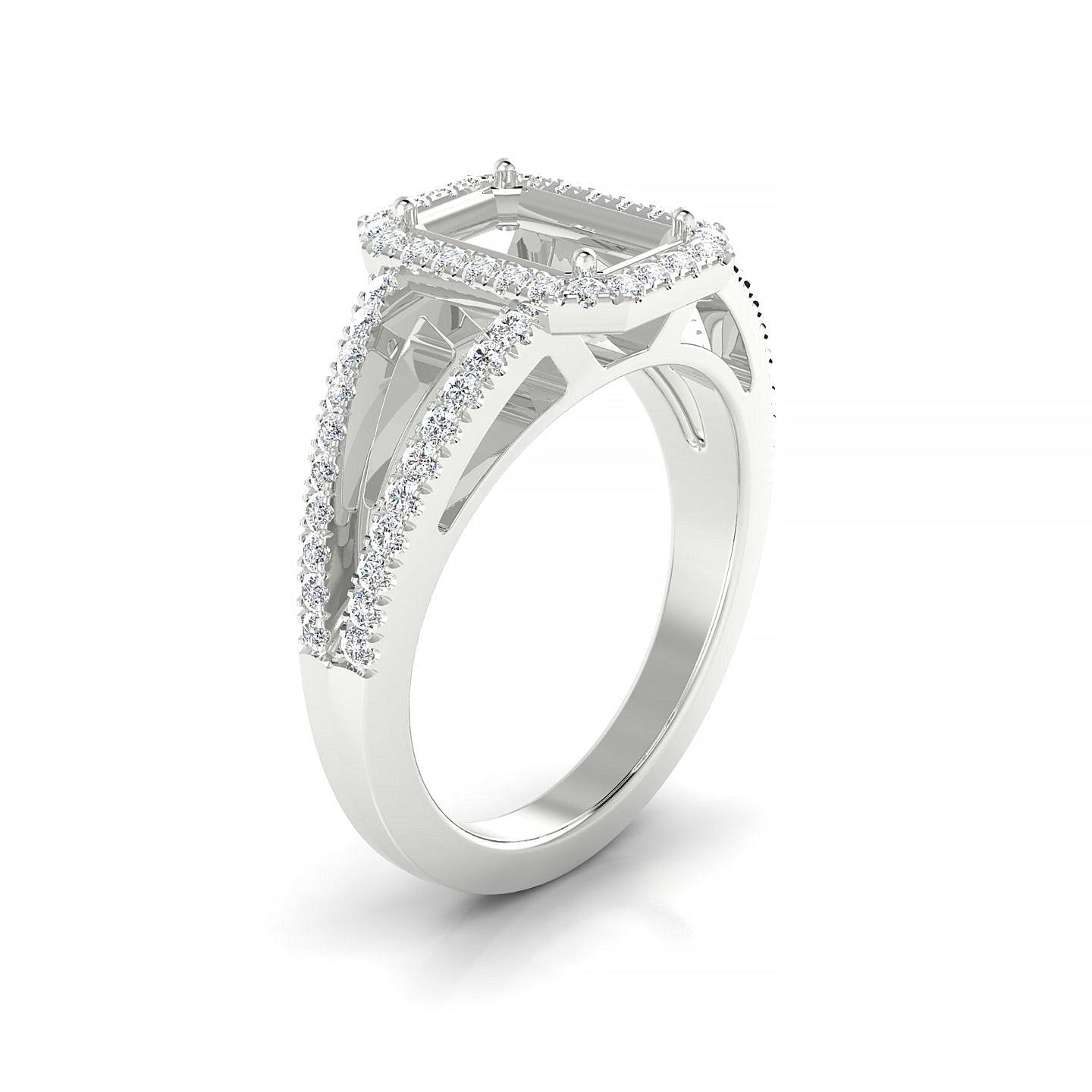Grace Emerald 2-2.99 ct | 18k White Gold Halo Ring
