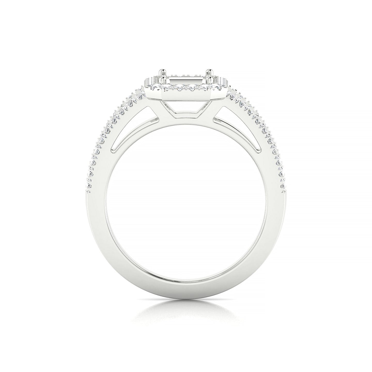 Grace Emerald 2-2.99 ct | 18k White Gold Halo Ring
