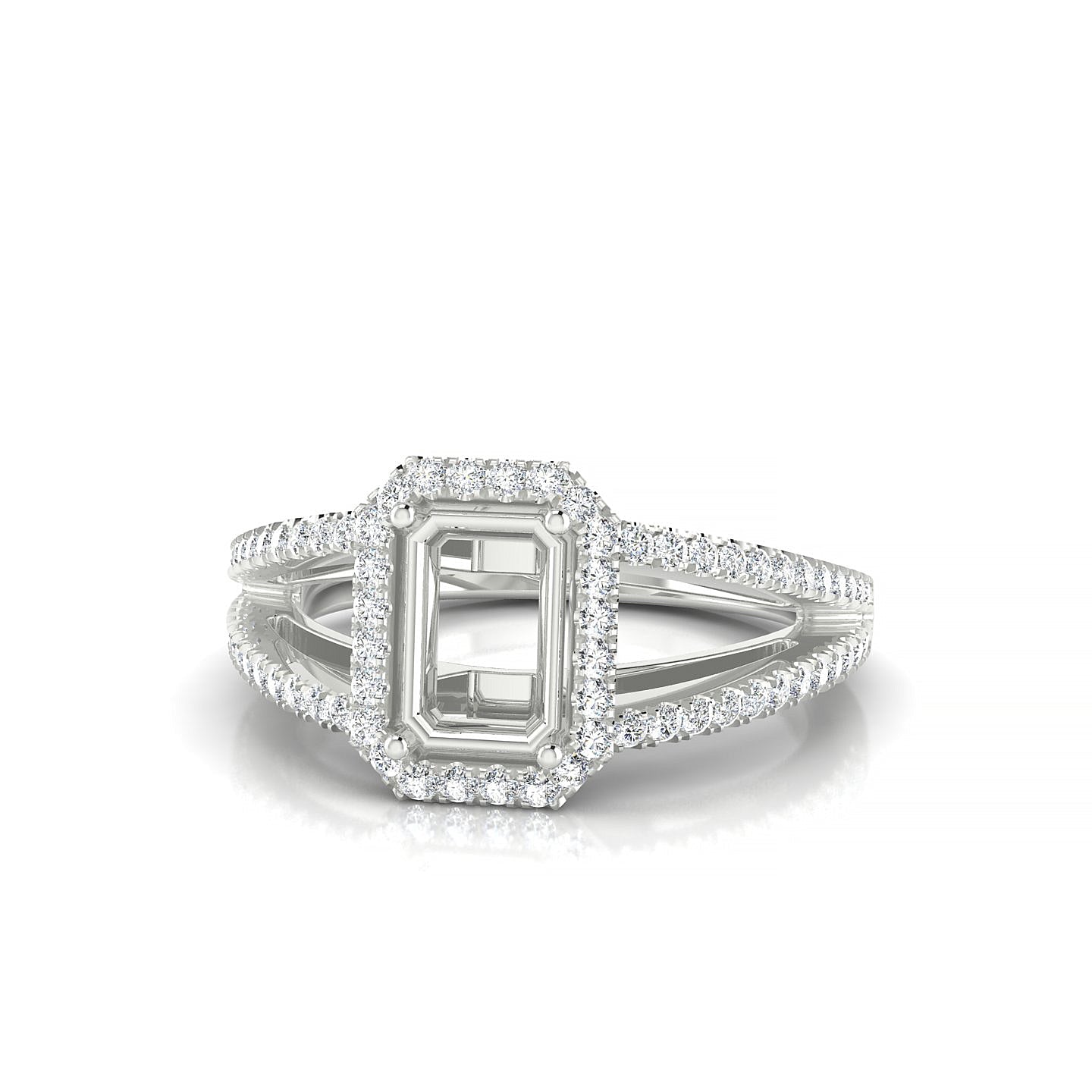 Grace Emerald 1-1.99 ct | 18k White Gold Halo Ring