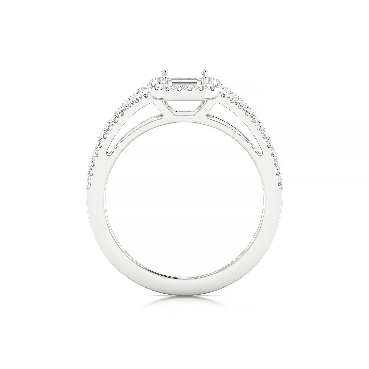 Grace Emerald 1-1.99 ct | 18k White Gold Halo Ring