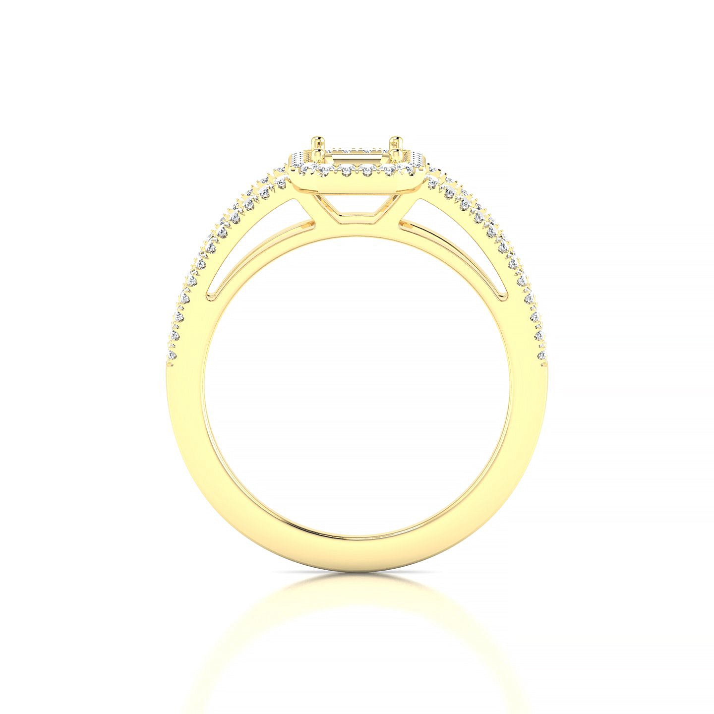Grace Emerald 1-1.99 ct | 18k Yellow Gold Halo Ring