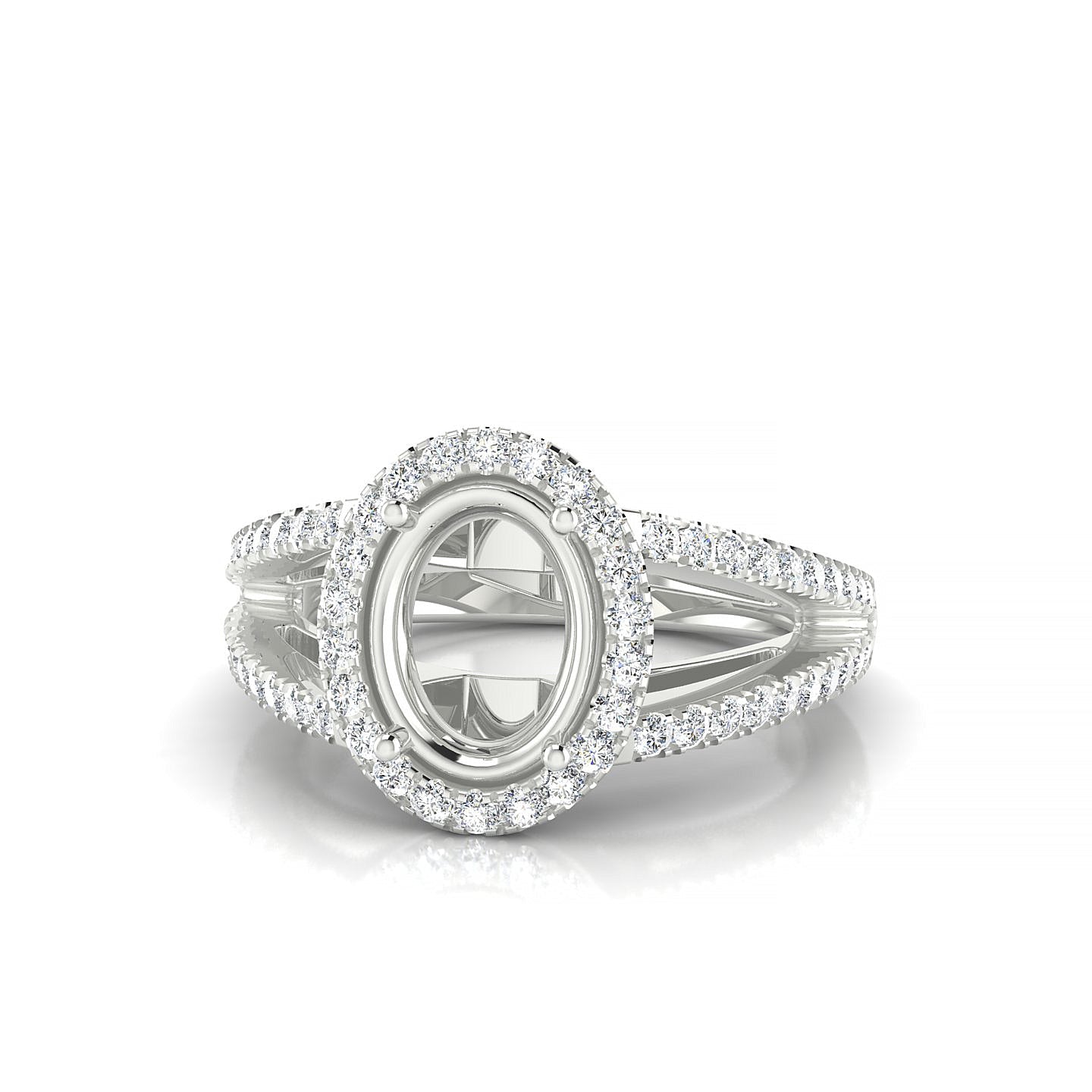 Grace Oval 2-2.99 ct | 18k White Gold Halo Ring