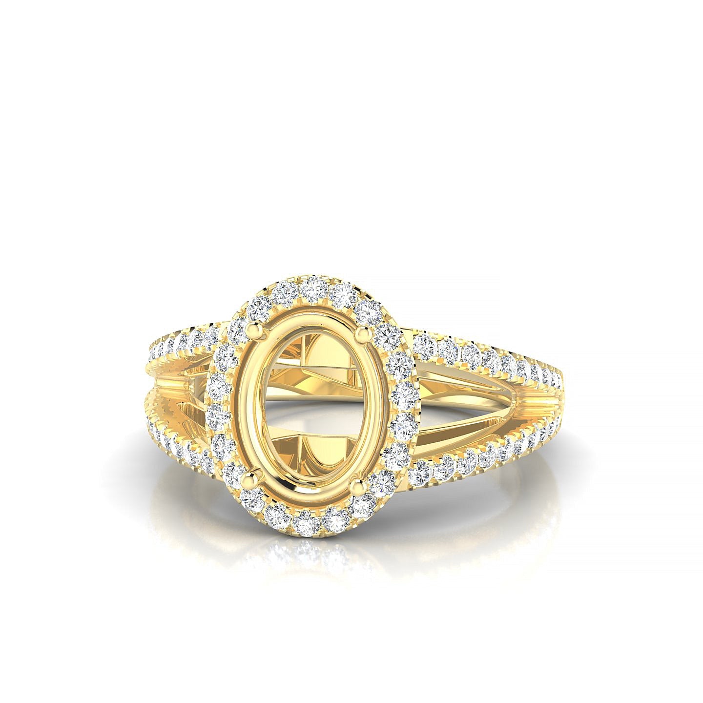 Grace Oval 2-2.99 ct | 18k Yellow Gold Halo Ring
