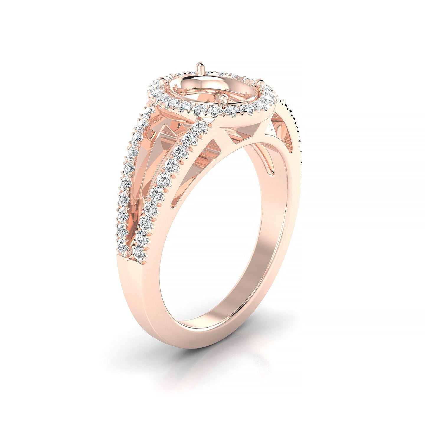 Grace Oval 2-2.99 ct | 18k Rose Gold Halo Ring