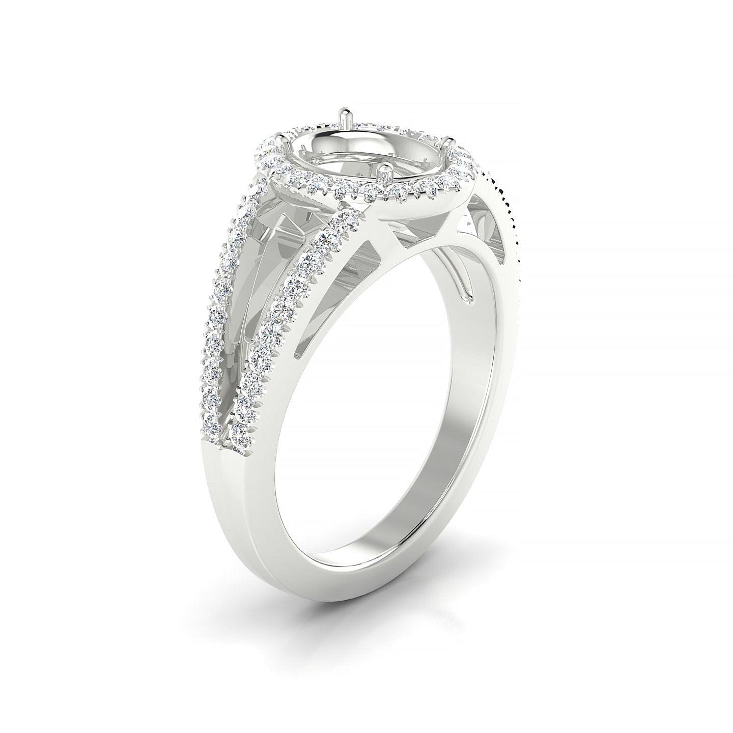 Grace Oval 2-2.99 ct | 18k White Gold Halo Ring