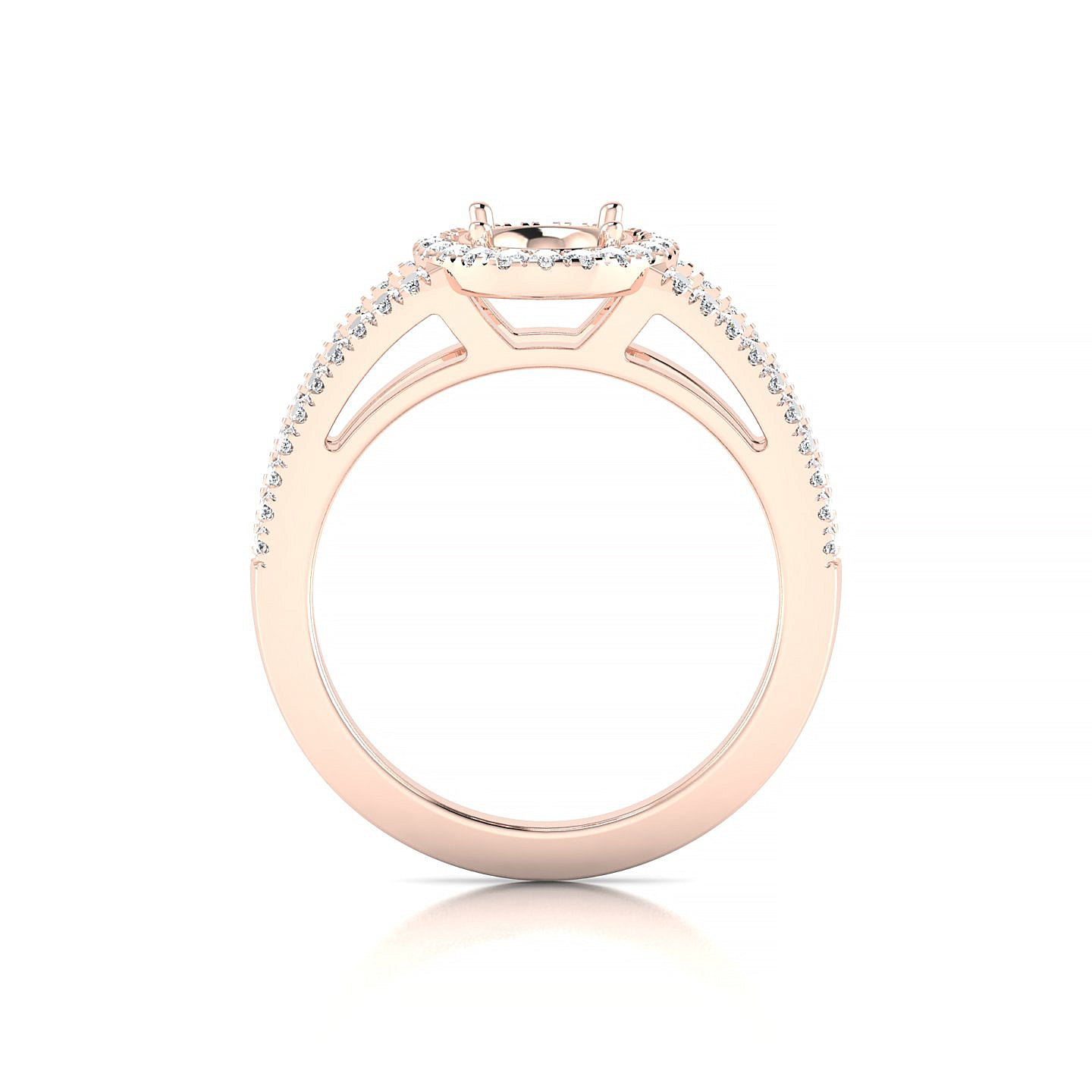 Grace Oval 2-2.99 ct | 18k Rose Gold Halo Ring