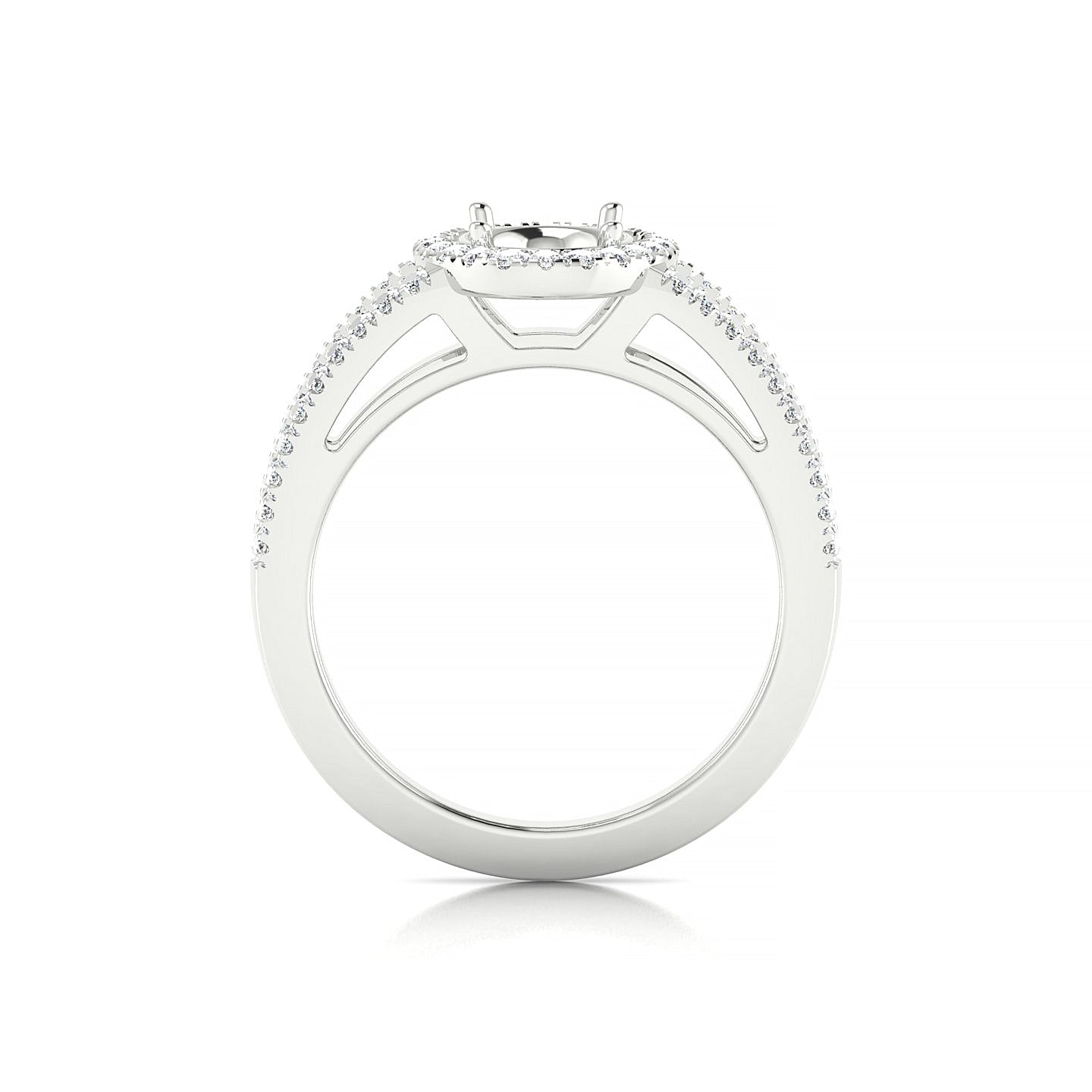 Grace Oval 2-2.99 ct | 18k White Gold Halo Ring