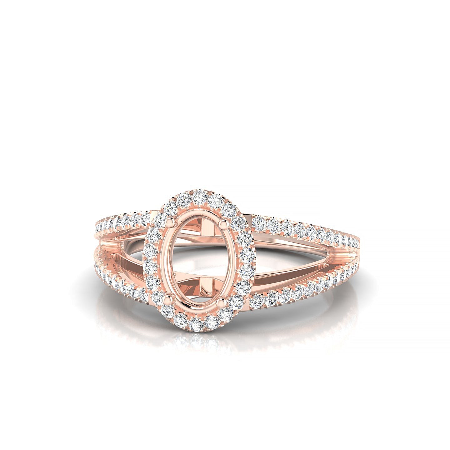 Grace Oval 1-1.99 ct | 18k Rose Gold Halo Ring