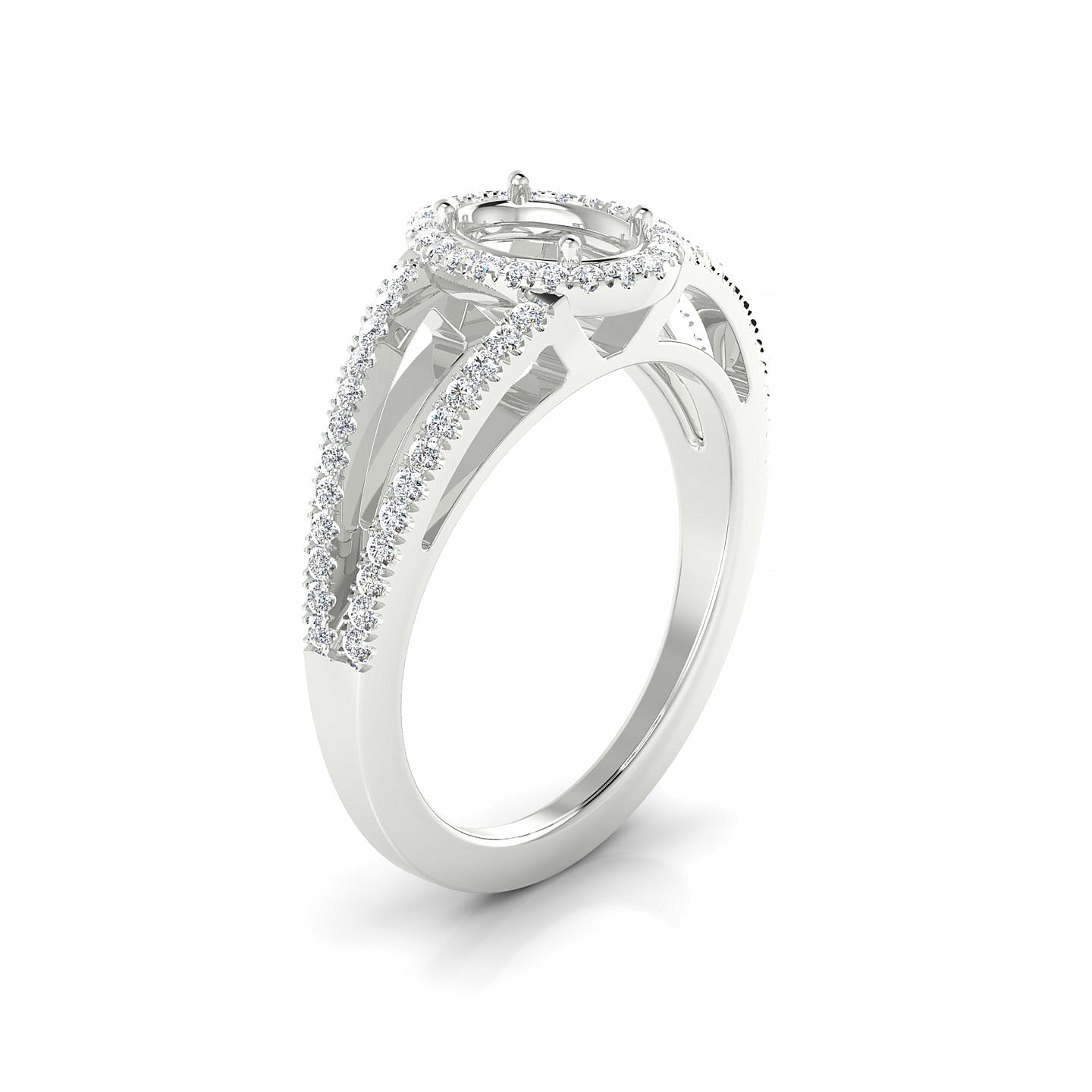 Grace Oval 1-1.99 ct | 18k White Gold Halo Ring