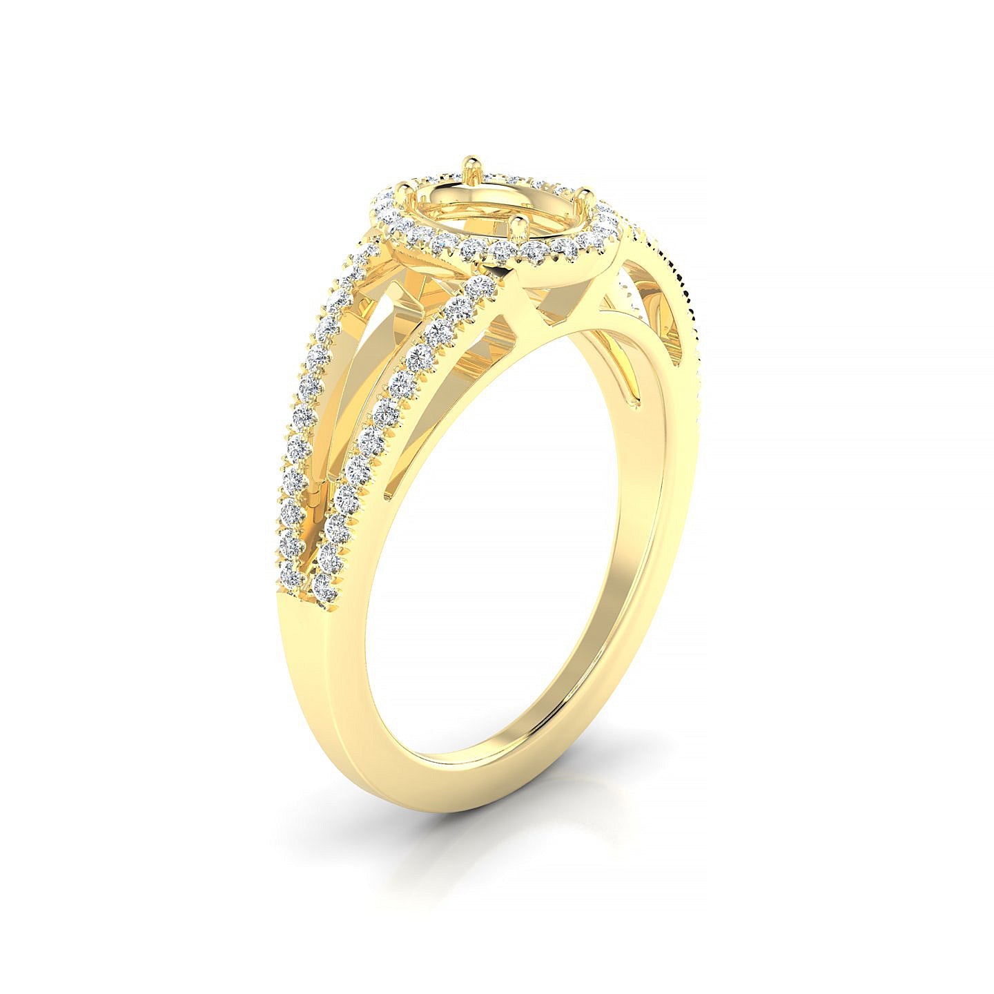Grace Oval 1-1.99 ct | 18k Yellow Gold Halo Ring