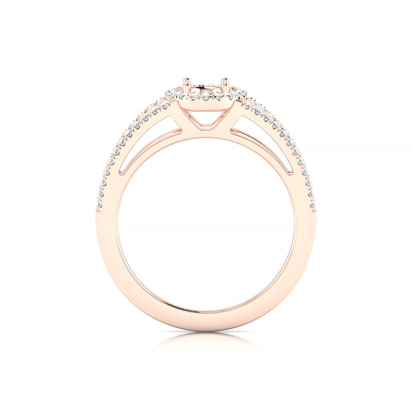 Grace Oval 1-1.99 ct | 18k Rose Gold Halo Ring