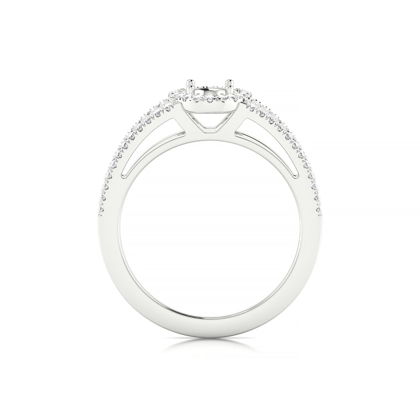 Grace Oval 1-1.99 ct | 18k White Gold Halo Ring
