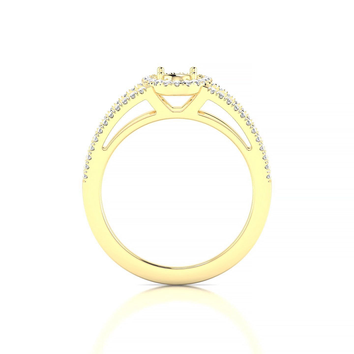 Grace Oval 1-1.99 ct | 18k Yellow Gold Halo Ring