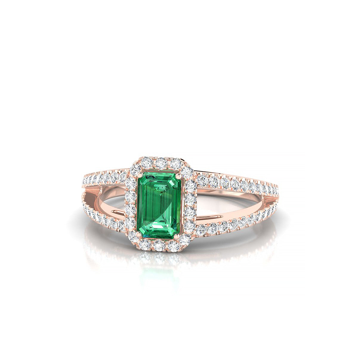 Grace | 18k Rose Gold 6 x 4 mm Emerald Emerald Ring