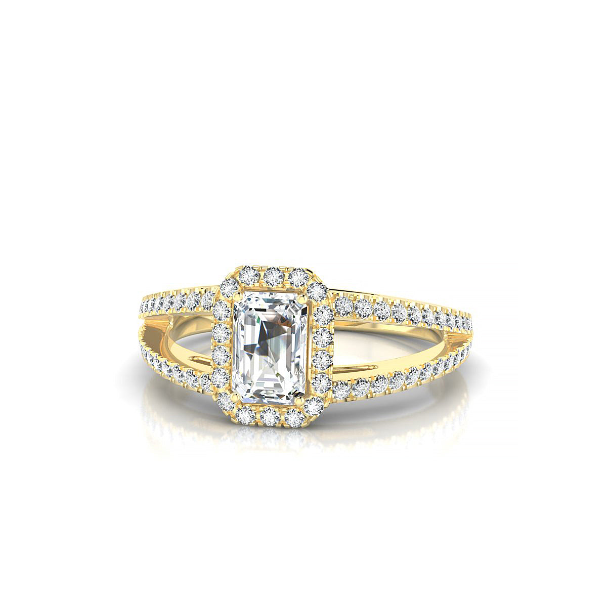 Grace | 18k Yellow Gold 6 x 4 mm Emerald Diamond Ring
