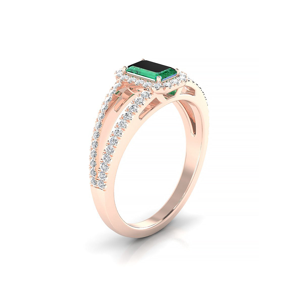 Grace | 18k Rose Gold 6 x 4 mm Emerald Emerald Ring