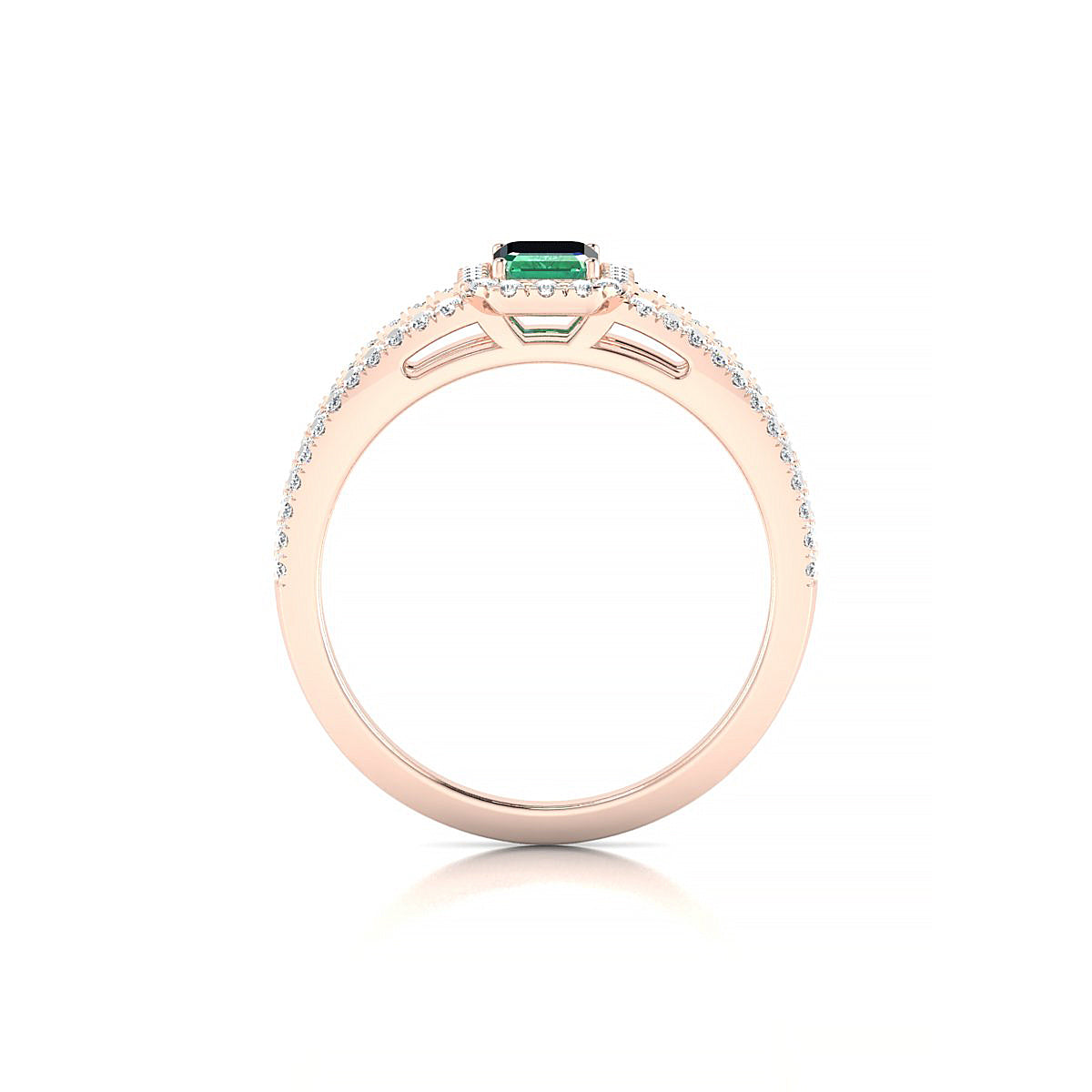 Grace | 18k Rose Gold 6 x 4 mm Emerald Emerald Ring